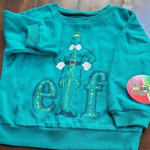 ELF Green Kids Sweatshirt with Festive Design